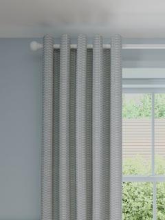 John Lewis Mini Blocks Print Pair Lined Eyelet Curtains, Chalk Blue, W228 x Drop 137cm