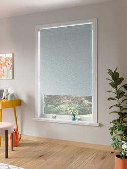John Lewis Scribble Blackout/Thermal Roller Blind - view 2, Celeste
