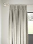 John Lewis Strata Weave Pair Lined Pencil Pleat Curtains, Putty