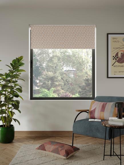 John Lewis Anya Blackout/Thermal Roller Blind - view 2, Caramel