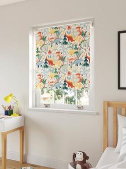 John Lewis Forest Dinosaurs Blackout/Thermal Roller Blind, Multi - view 2, Multi