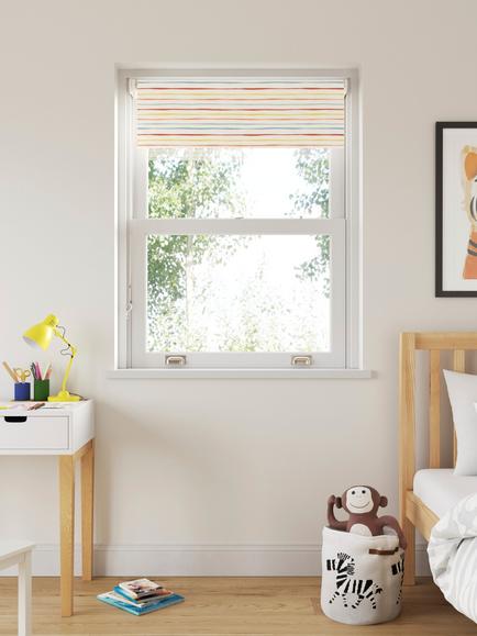 John Lewis Wobbly Stripe Blackout/Thermal Roller Blind, Multi - view 2, Multi