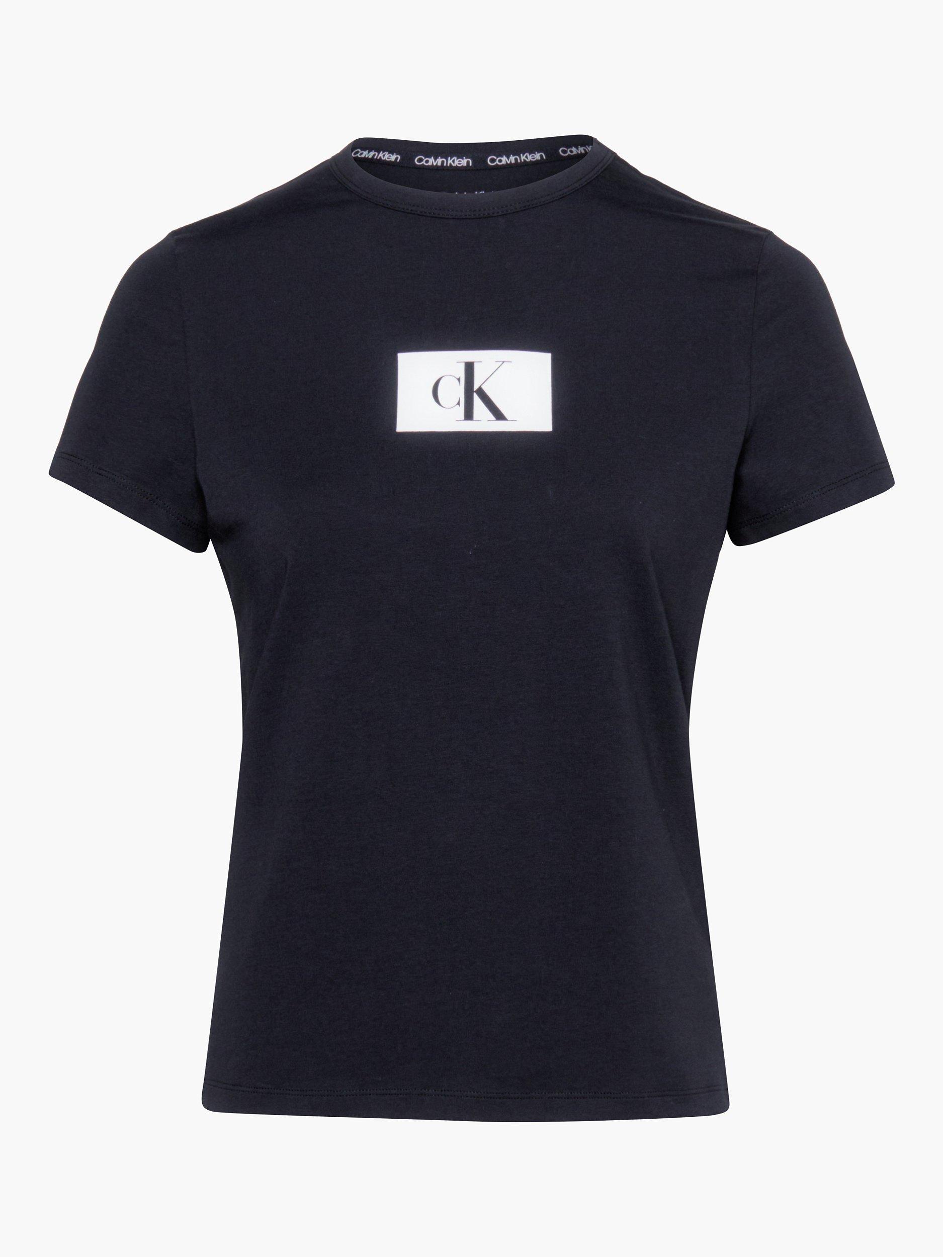 Product image 3 of 5, which shows Calvin Klein Block Logo Lounge T-Shirt, Black, XS