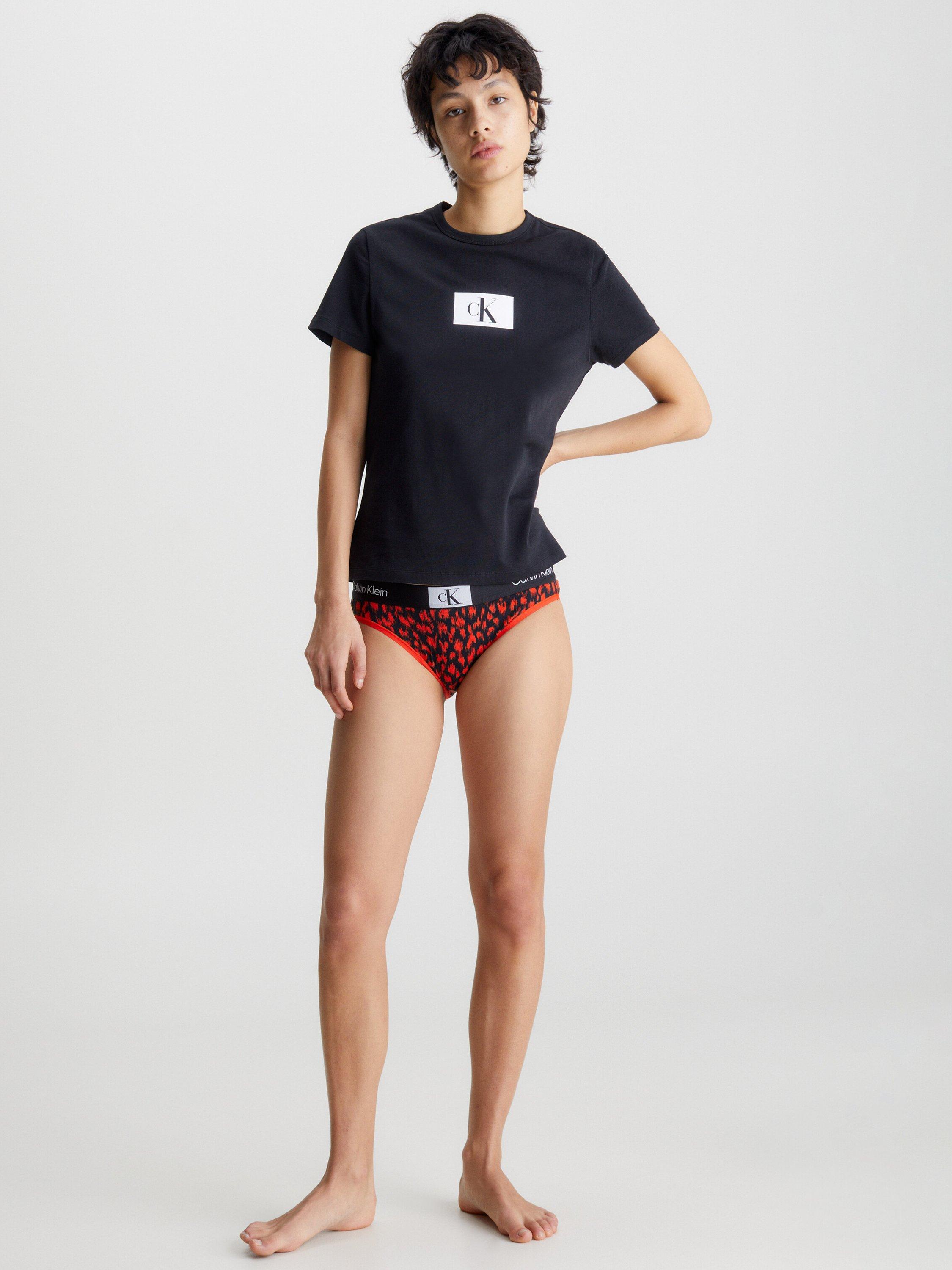 Product image 5 of 5, which shows Calvin Klein Block Logo Lounge T-Shirt, Black, XS