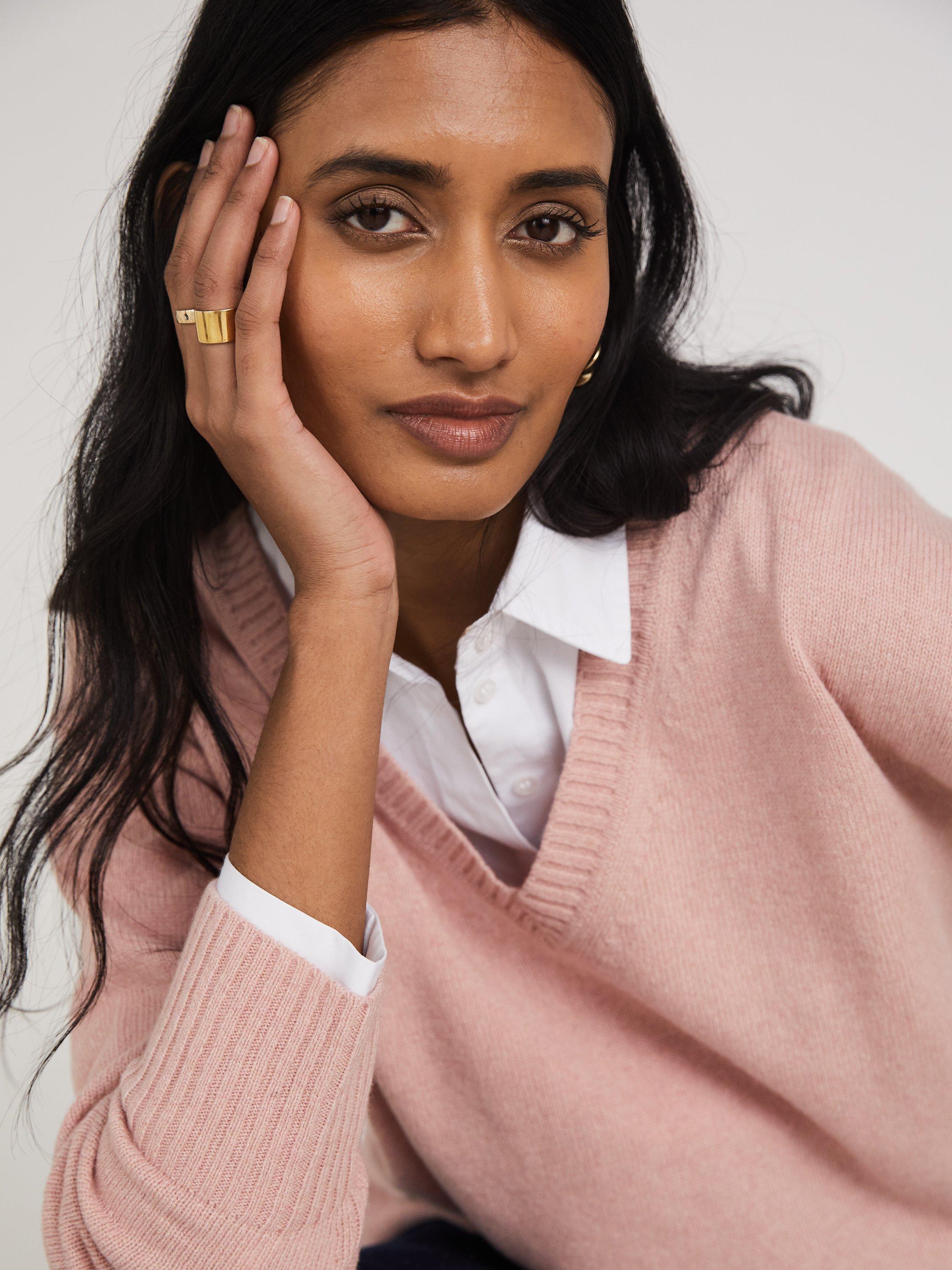 Baukjen Grace Fine Merino Wool Jumper, Blush