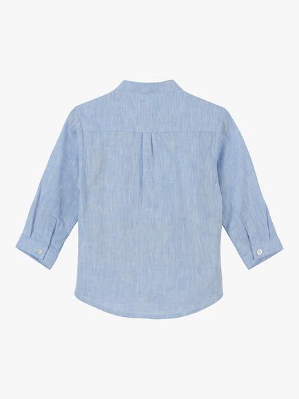 Trotters Baby Oscar Cotton Shirt - view 2, Pale Blue