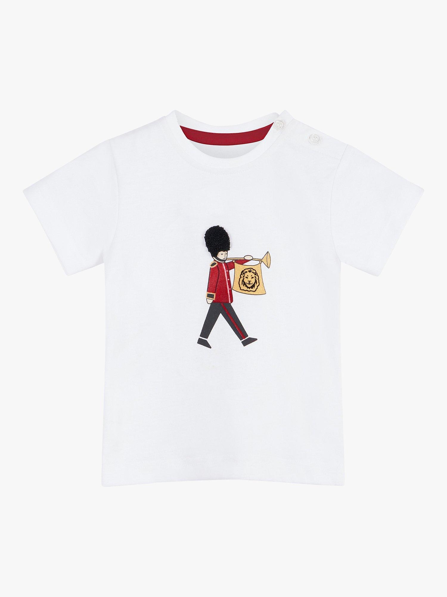 Product image 4 of 5, which shows Trotters Baby Guardsman T-Shirt, White, 3-6 months
