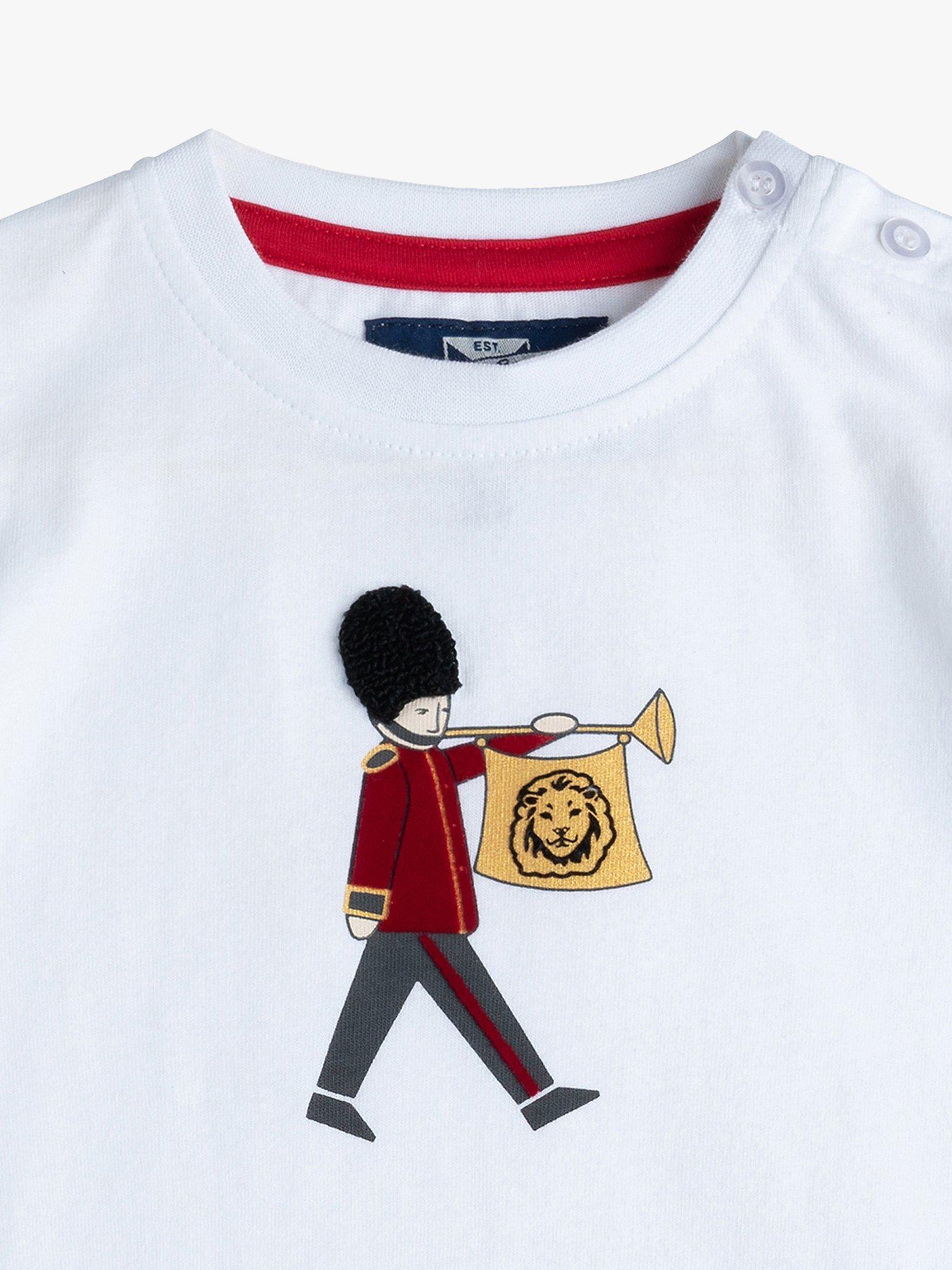 Product image 2 of 5, which shows Trotters Baby Guardsman T-Shirt, White, 3-6 months