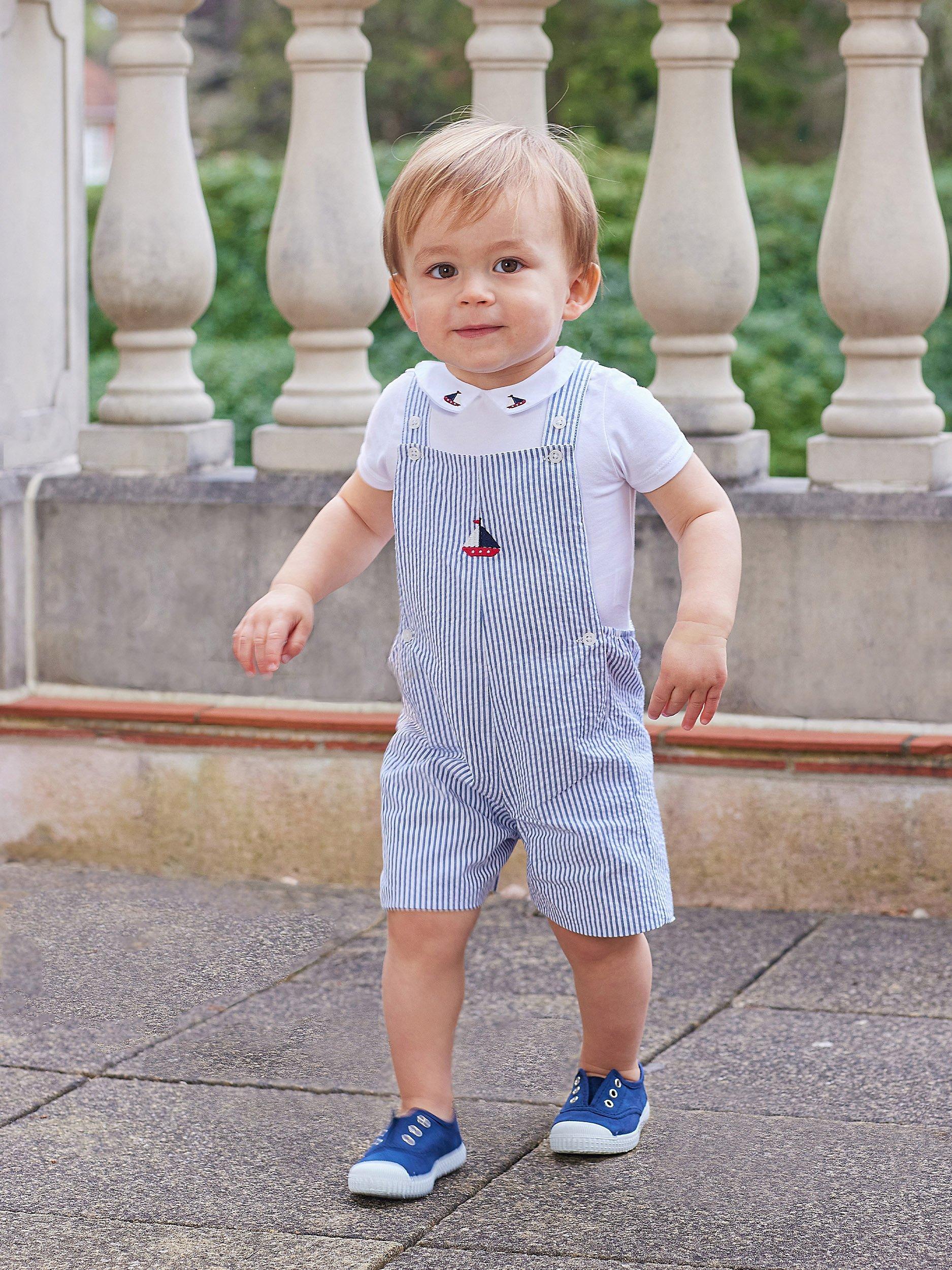 Trotters Baby Alexander Shorts Dungarees
