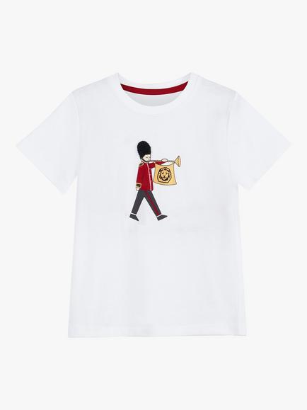 Trotters Kids' Cotton Guardsmen T-Shirt, White - view 2, White