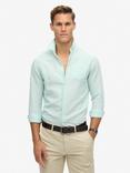 Superdry Organic Cotton Studios Linen Button Down Shirt, Plume Blue