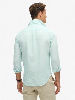 Superdry Studios Cotton Linen Blend Shirt - view 2, Plume Blue