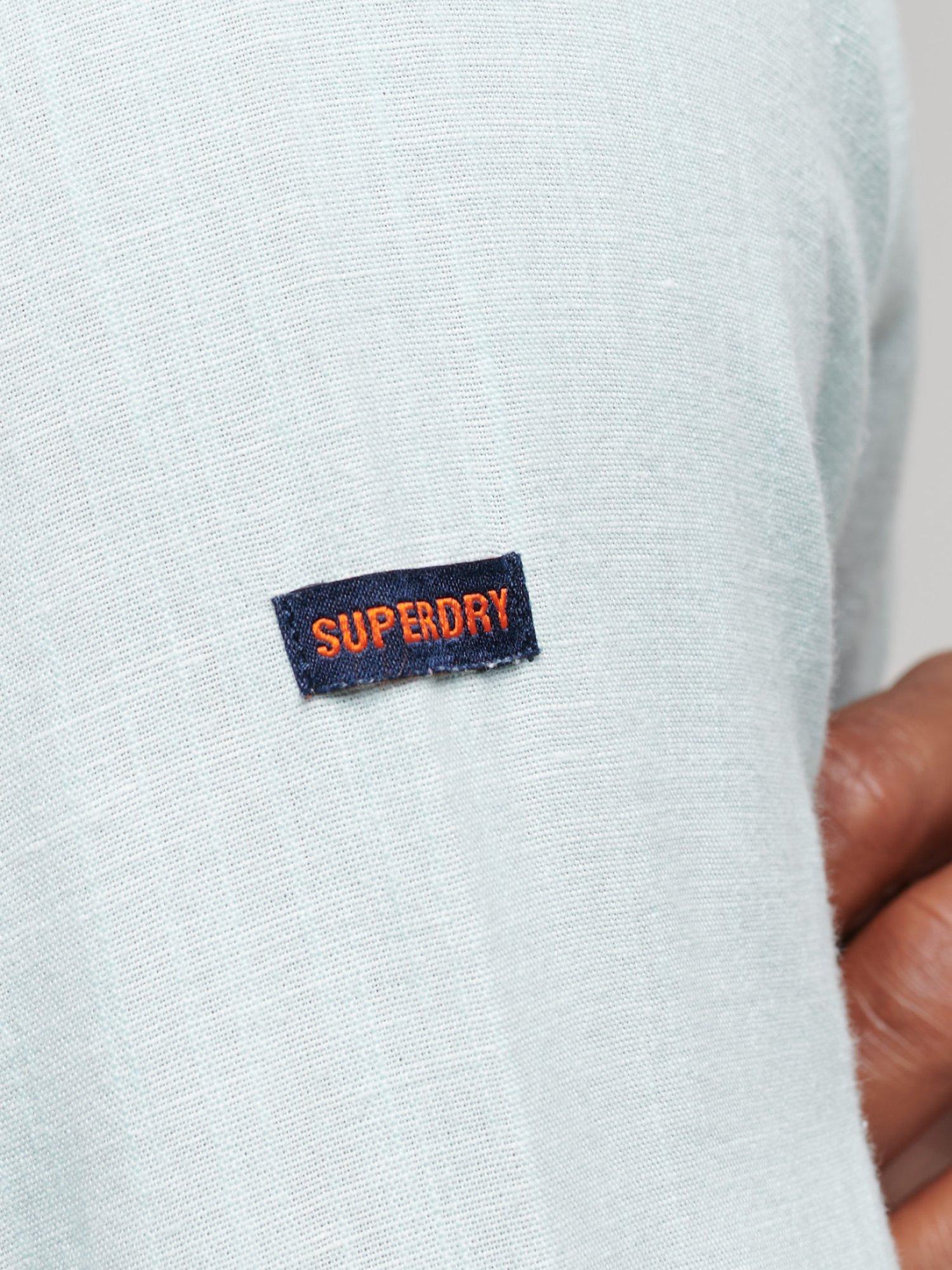 Product image 9 of 9, which shows Superdry Studios Cotton Linen Blend Shirt, Plume Blue, S