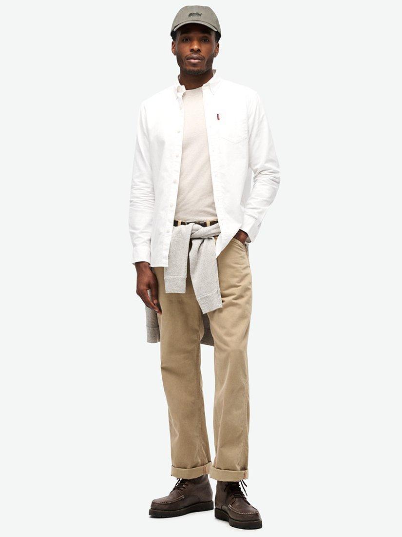 Product image 2 of 4, which shows Superdry Washed Oxford Shirt, Optic, S