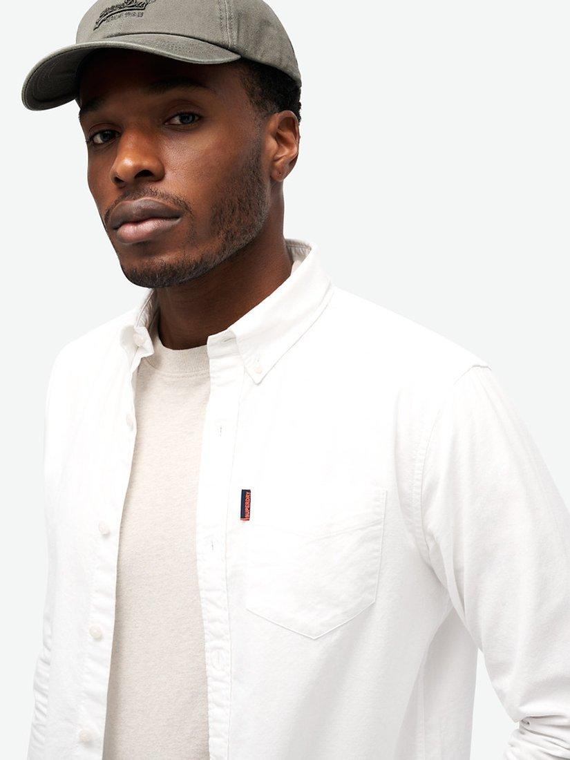 Product image 3 of 4, which shows Superdry Washed Oxford Shirt, Optic, S