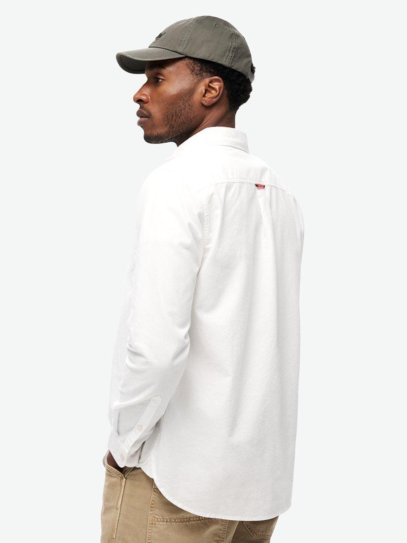 Product image 4 of 4, which shows Superdry Washed Oxford Shirt, Optic, S