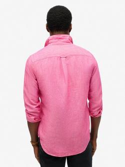 Superdry Studios Cotton Linen Blend Shirt - view 2, Vibe Pink