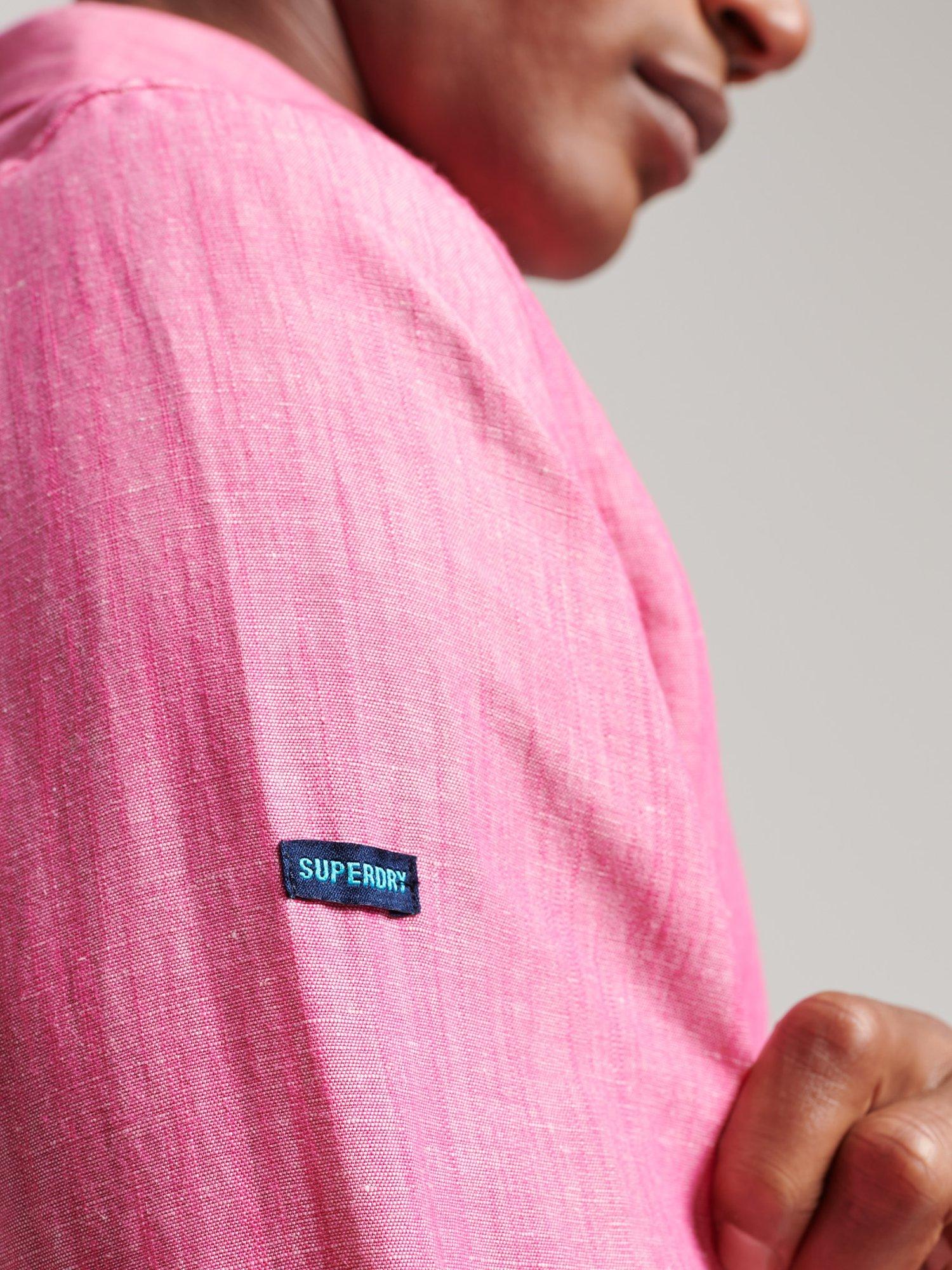 Product image 7 of 9, which shows Superdry Studios Cotton Linen Blend Shirt, Vibe Pink, S