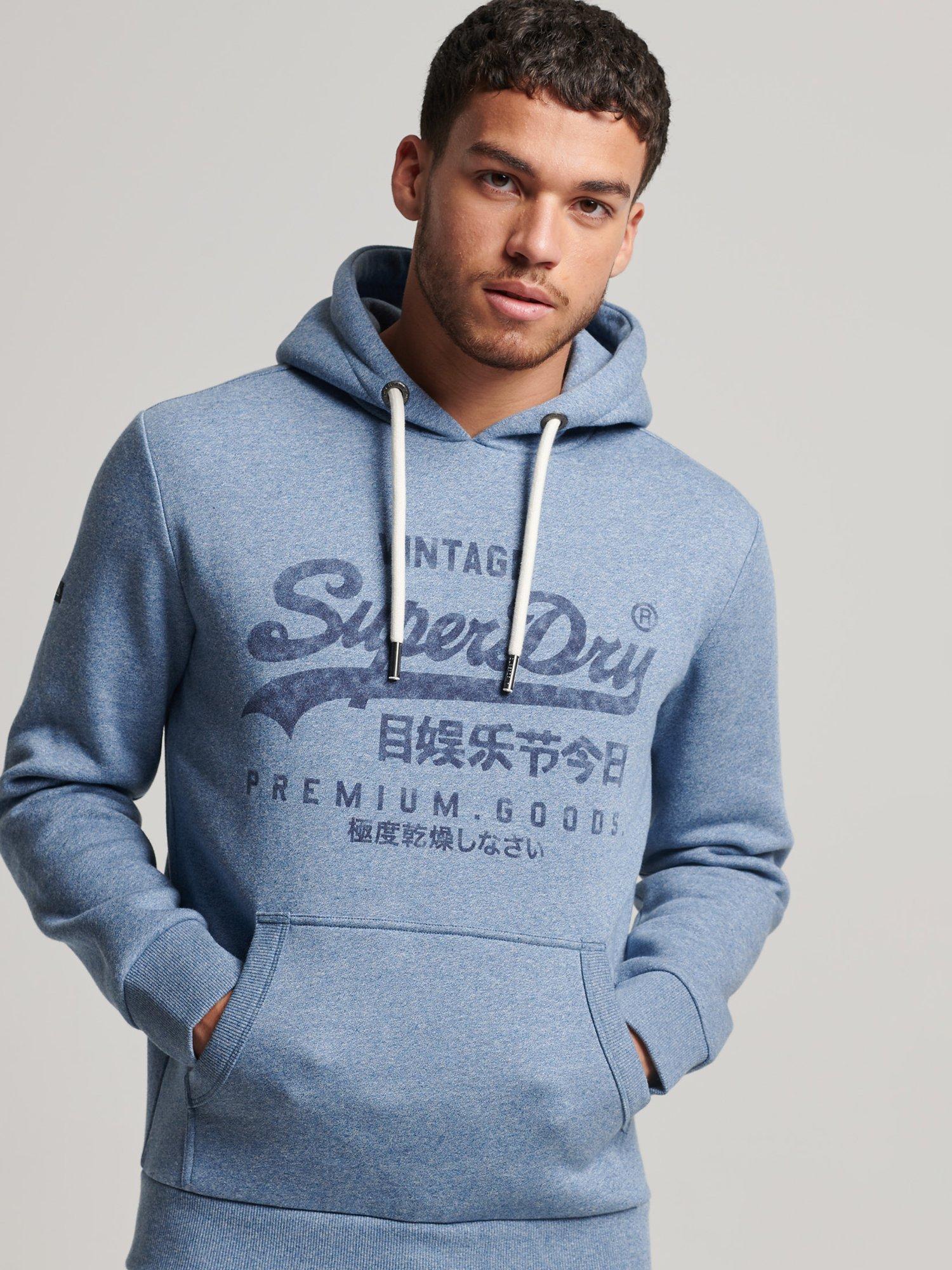 Superdry Vintage Logo Americana Hoodie, Washed Denim