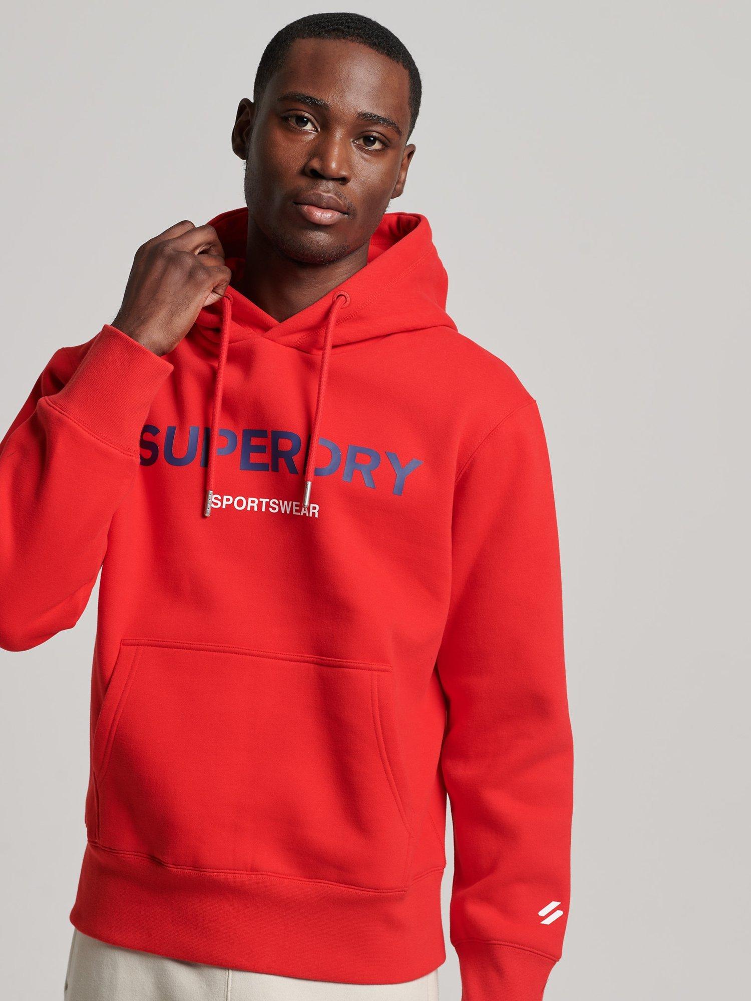 Superdry Code Sportswear Hoodie, Rebel Red