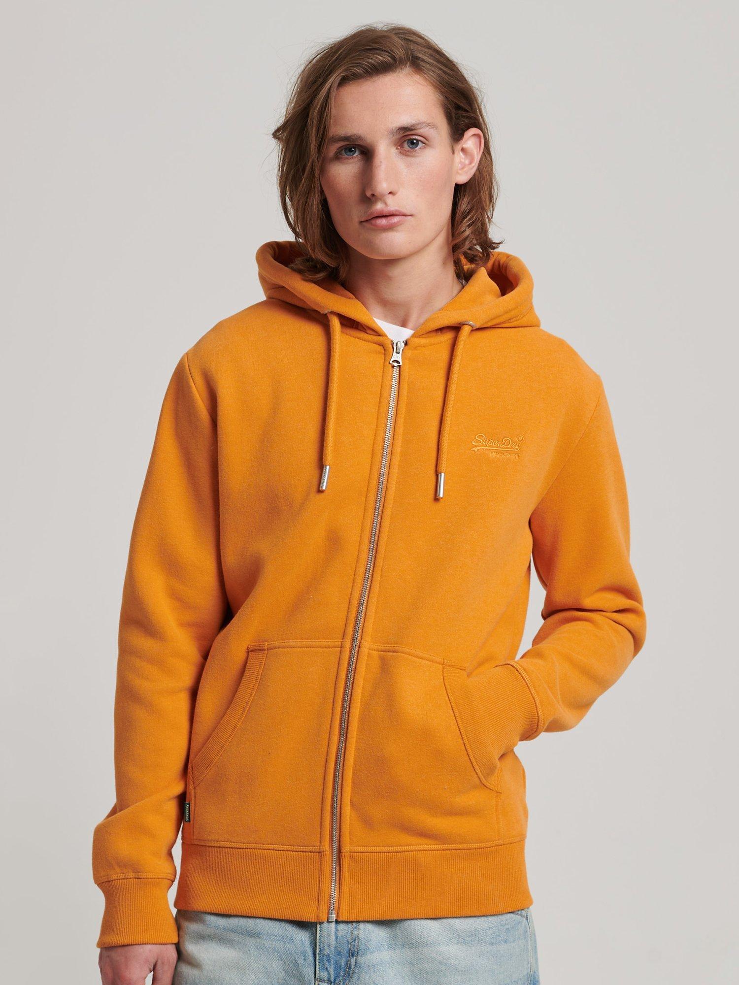 Superdry Vintage Logo Embroidered Zip Hoodie, Thrift Gold Marl