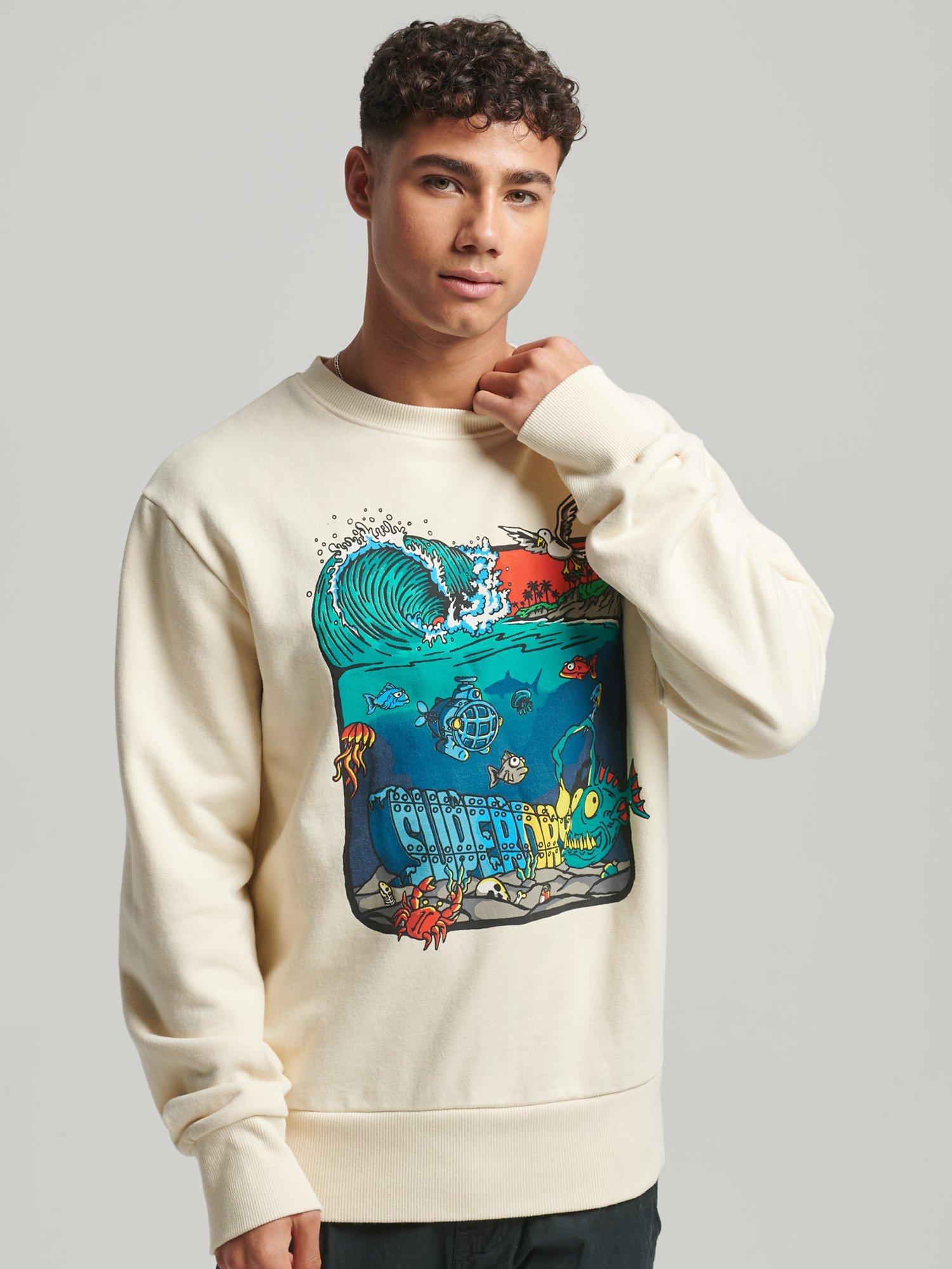Superdry Creatures Crew Sweatshirt, Oatmeal, M