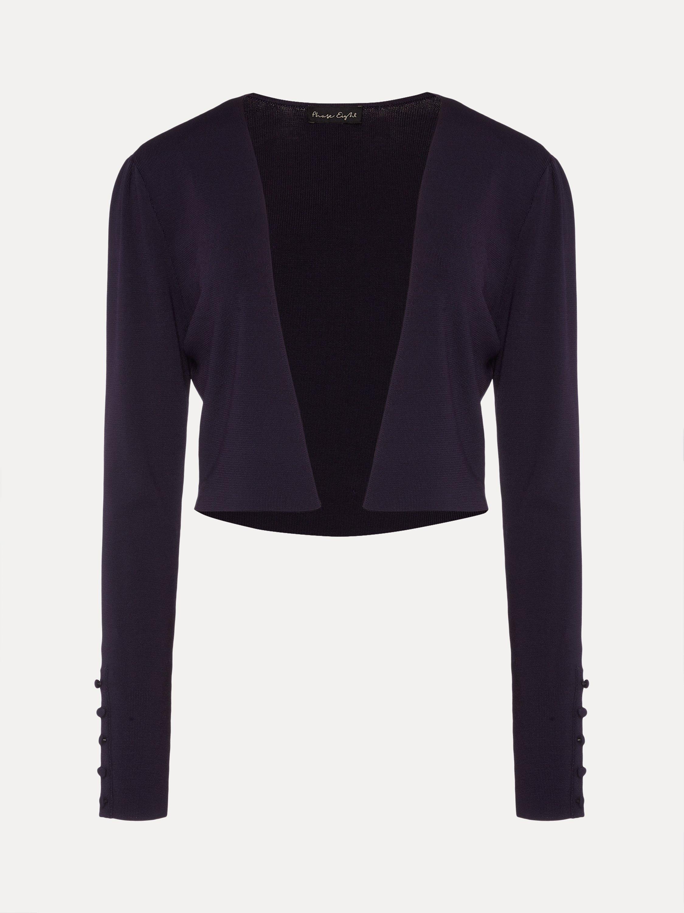 Product image 5 of 7, which shows Phase Eight Adah Lightweight Occasion Jacket, Navy, 6