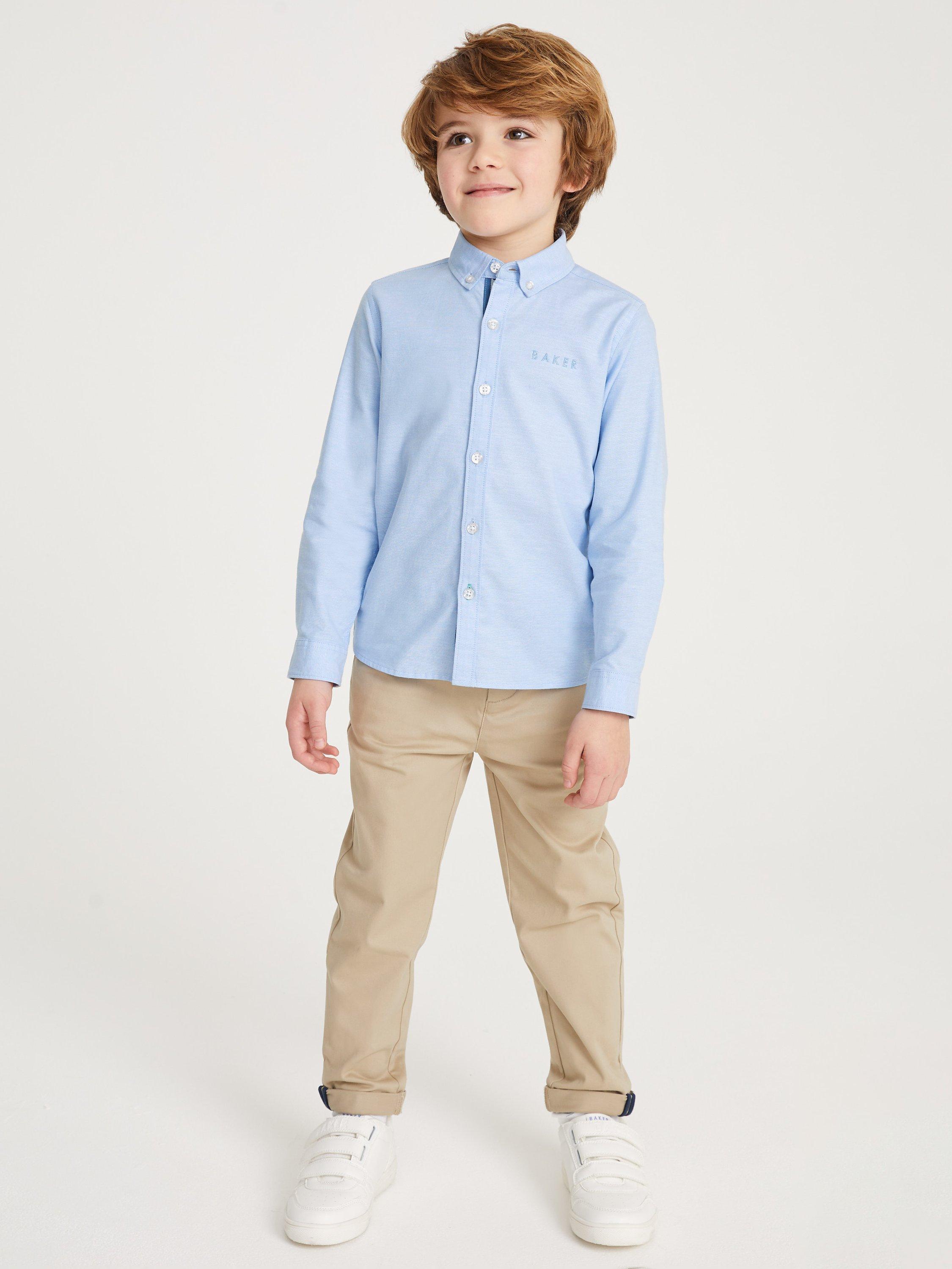 Ted Baker Kids' Long Sleeve Oxford Shirt, Blue