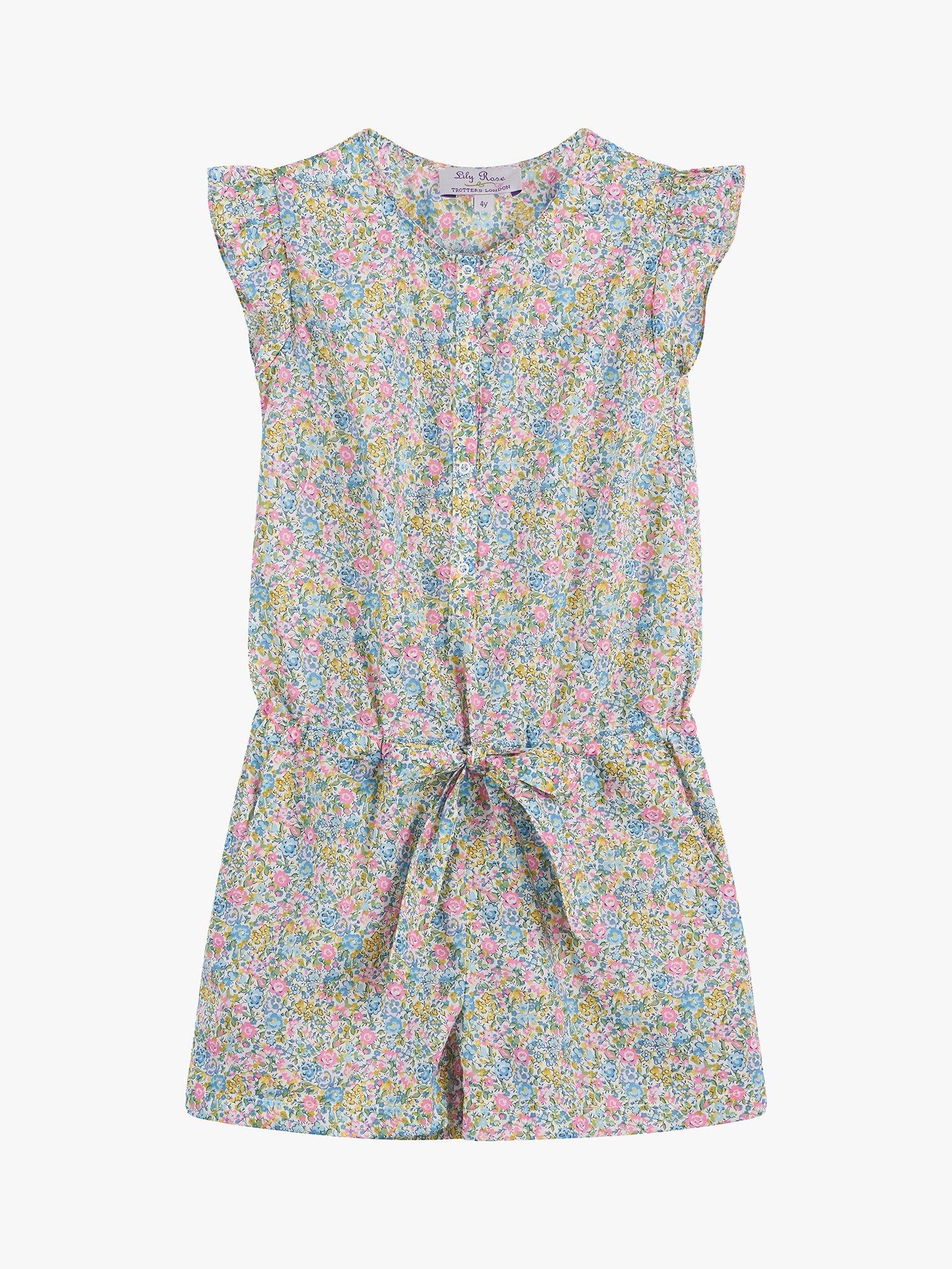 Trotters Kids' Emma & Georgina Print Playsuit, Multi