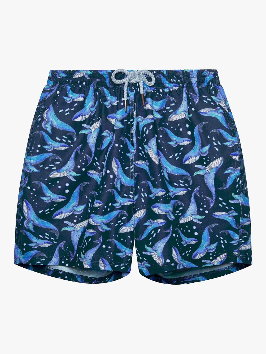 Trotters Whale Swim Shorts, Navy/Whale