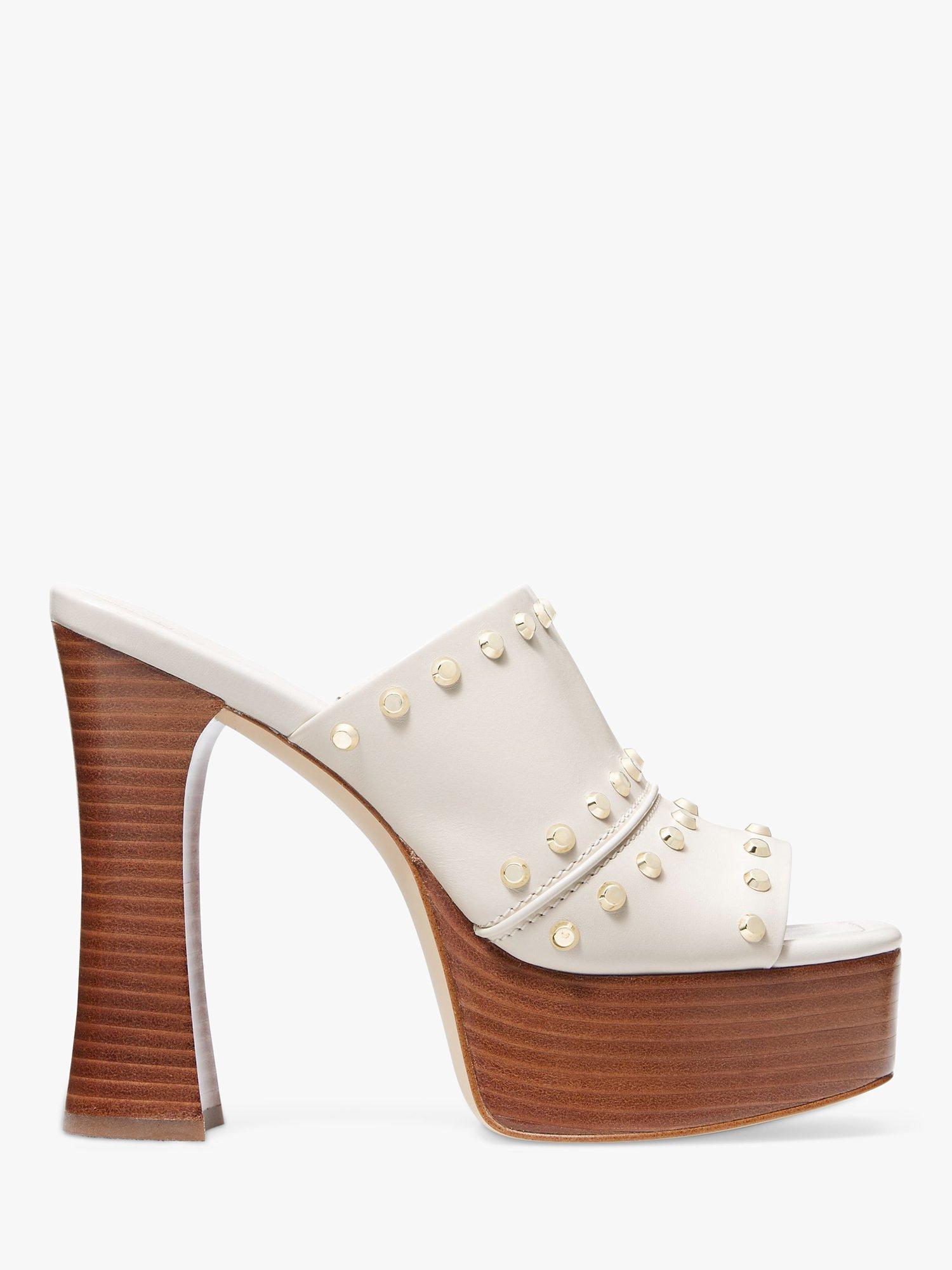 MICHAEL Michael Kors  Jager Leather Studded Mules, Light Cream