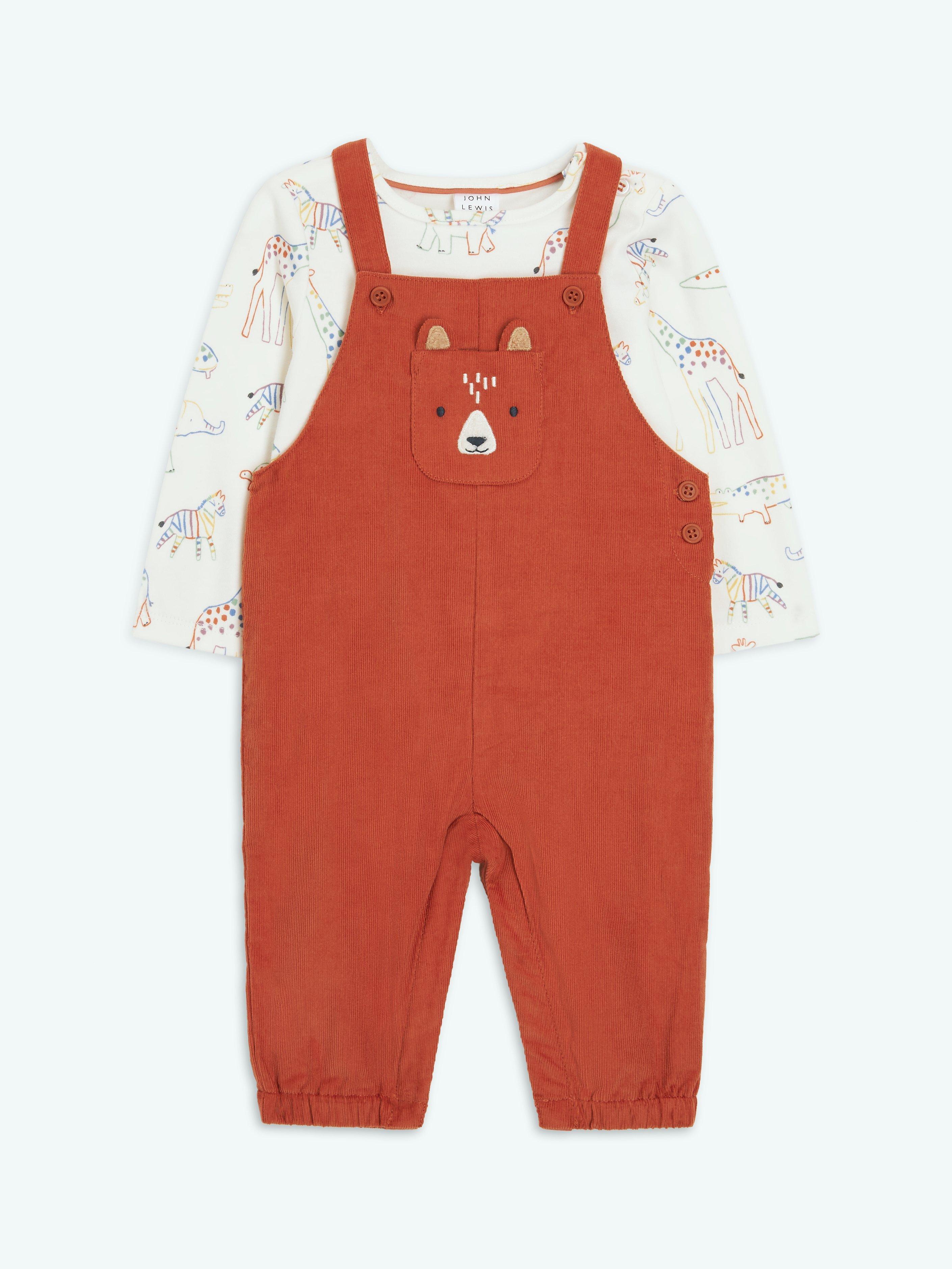 John Lewis Baby Bear Dungaree & T-Shirt Set, Multi