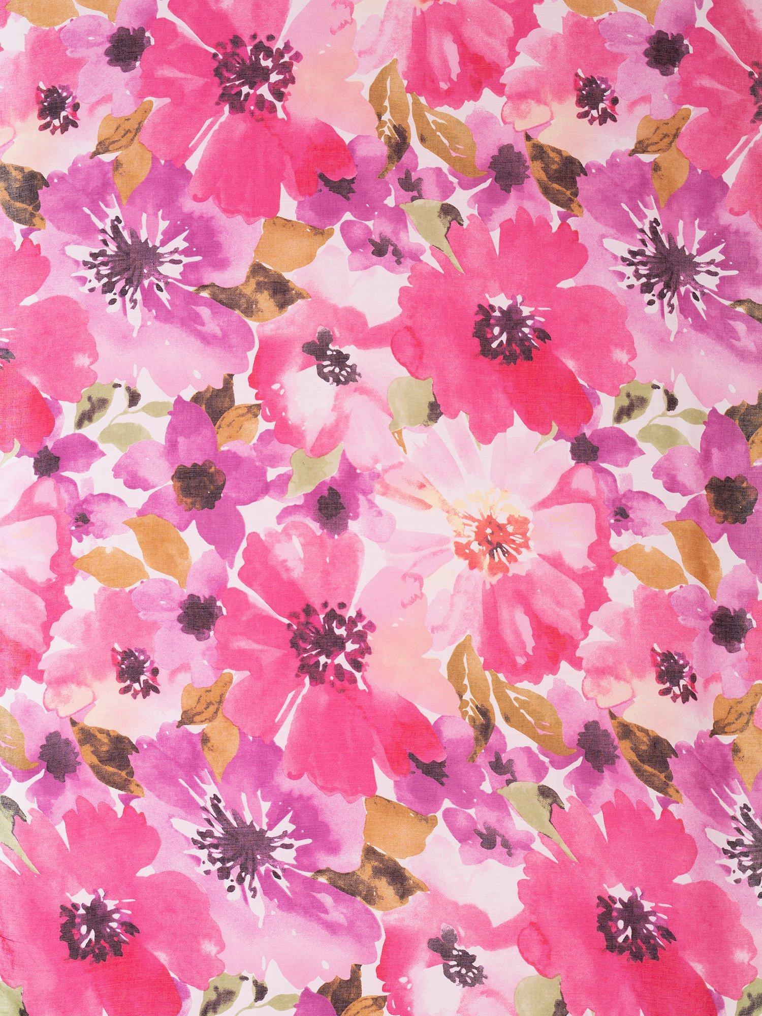Product image 3 of 4, which shows chesca Floral Scarf, Pink/Purple