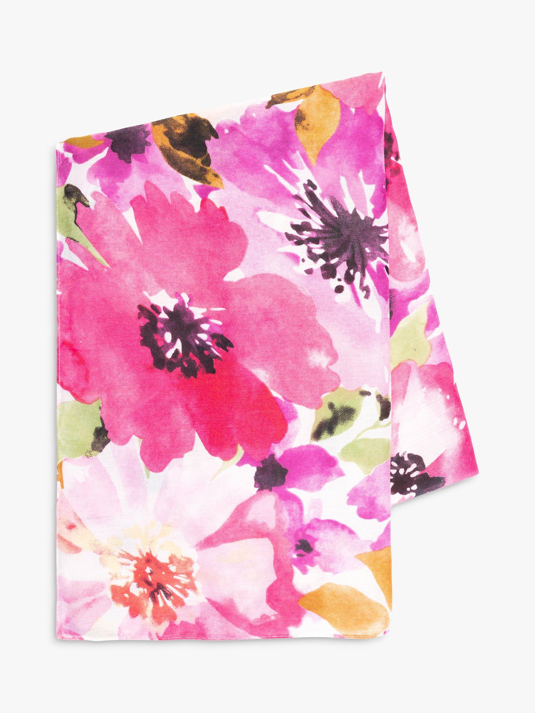 Product image 4 of 4, which shows chesca Floral Scarf, Pink/Purple