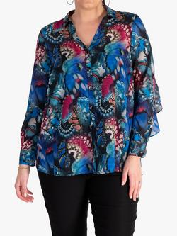 chesca Butterfly Print Blouse, Multi, Multi