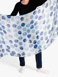 chesca Spot Print Scarf, Navy/Yellow