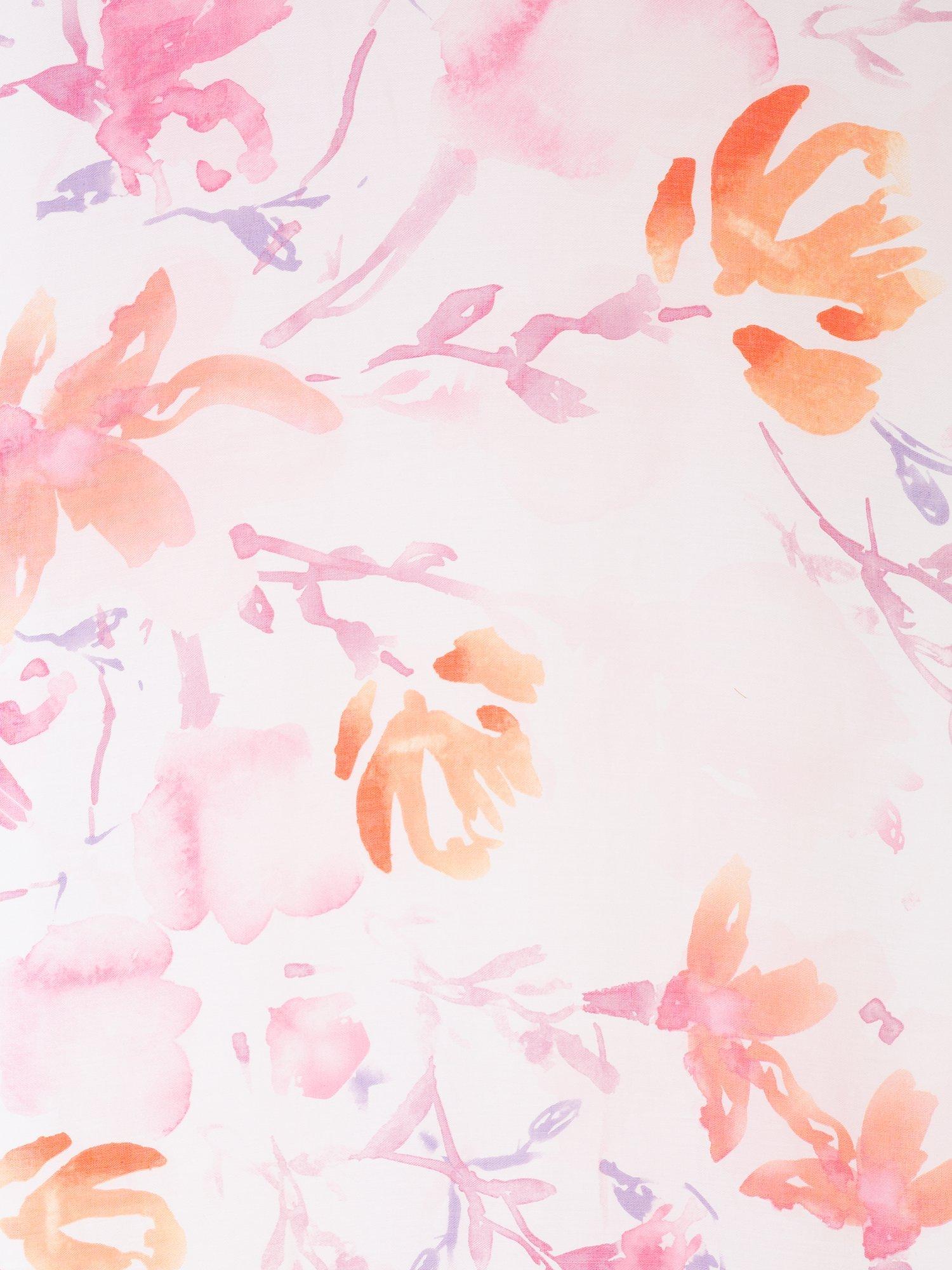 Product image 4 of 5, which shows chesca Watercolour Flower Scarf, Pink/Tangerine, One Size