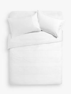 John Lewis Romina Embroidery Single Duvet Cover, White