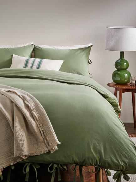 John Lewis Bow Bedding - view 2, Green