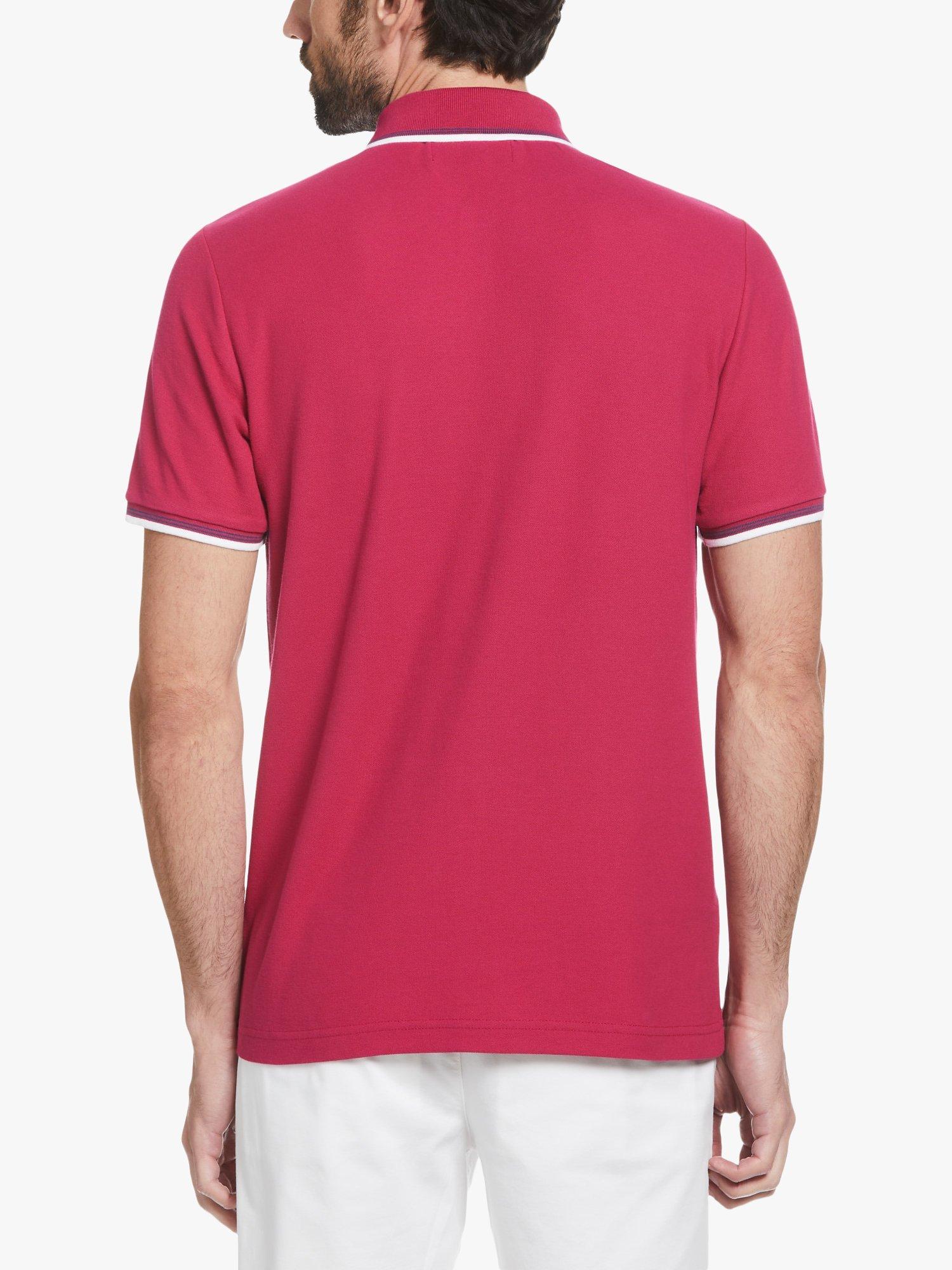 Product image 2 of 4, which shows Original Penguin Tipped Pique Polo Shirt, 616 Sangria, S