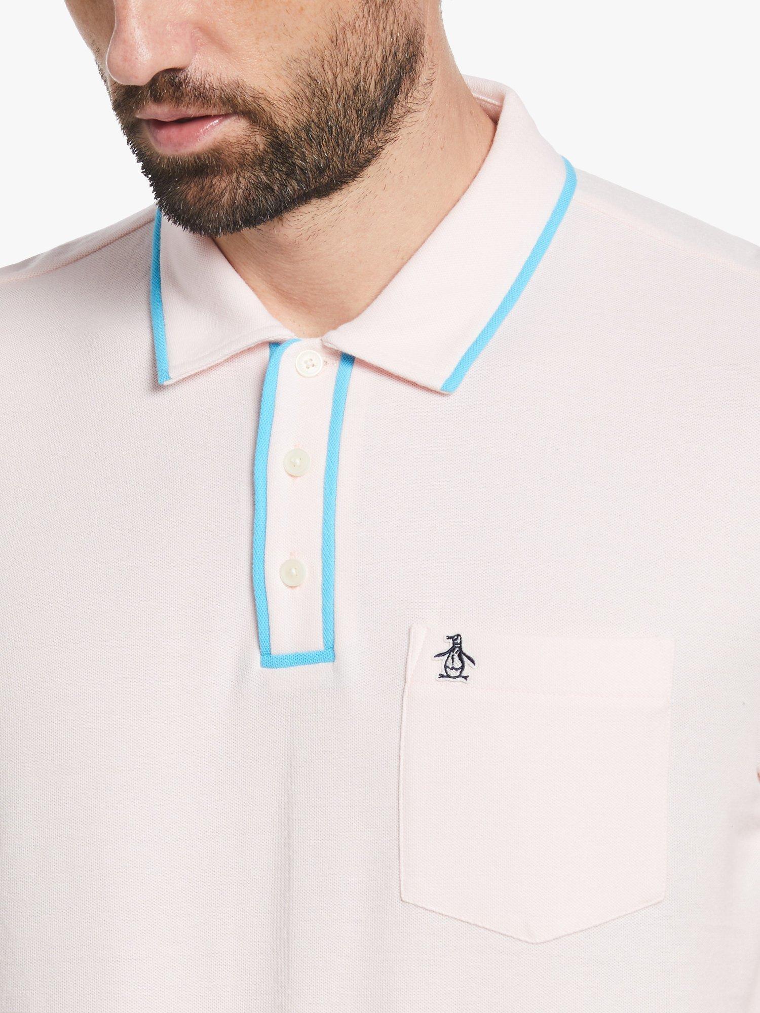 Product image 3 of 3, which shows Original Penguin Earl Organic Cotton Polo Shirt, 691 Pink Dogwood, S