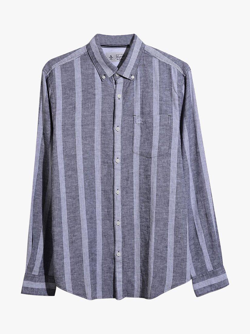 Product image 2 of 2, which shows Original Penguin Long Sleeve Linen Blend Shirt, 051 Urban Chic, XL