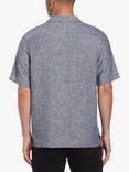 Original Penguin Revere Collar Linen Blend Shirt, 413 Dark Sapphire