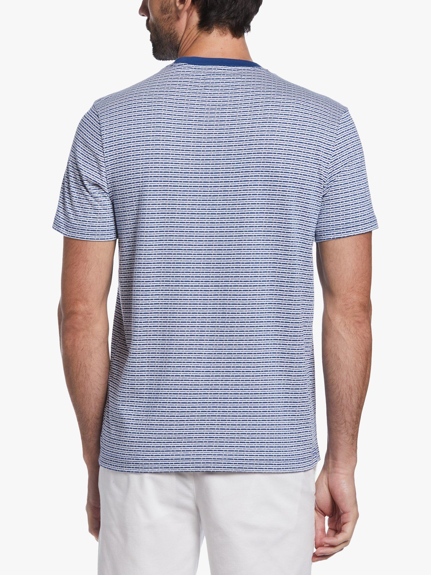 Product image 2 of 4, which shows Original Penguin Textured Stripe T-Shirt, 498 Limoges, S