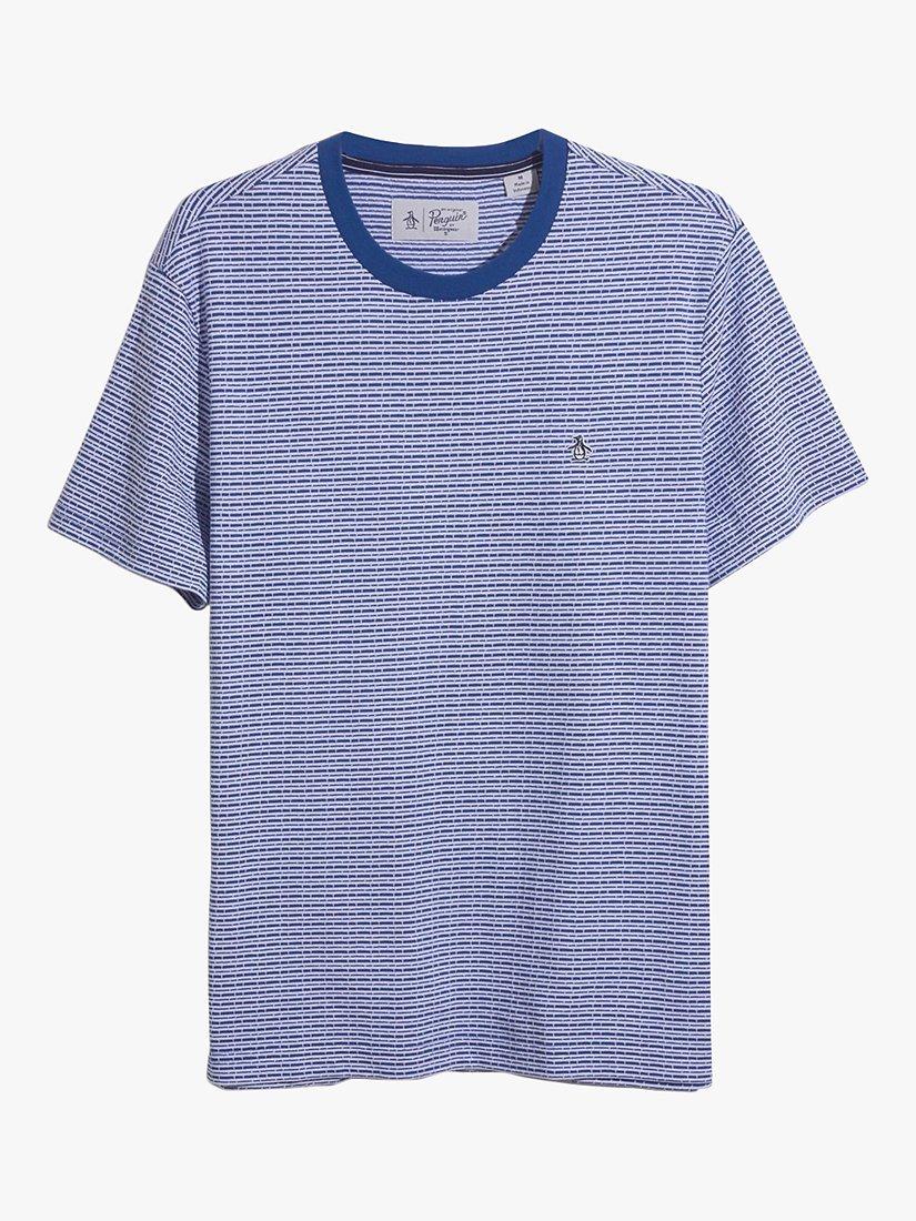 Product image 4 of 4, which shows Original Penguin Textured Stripe T-Shirt, 498 Limoges, S