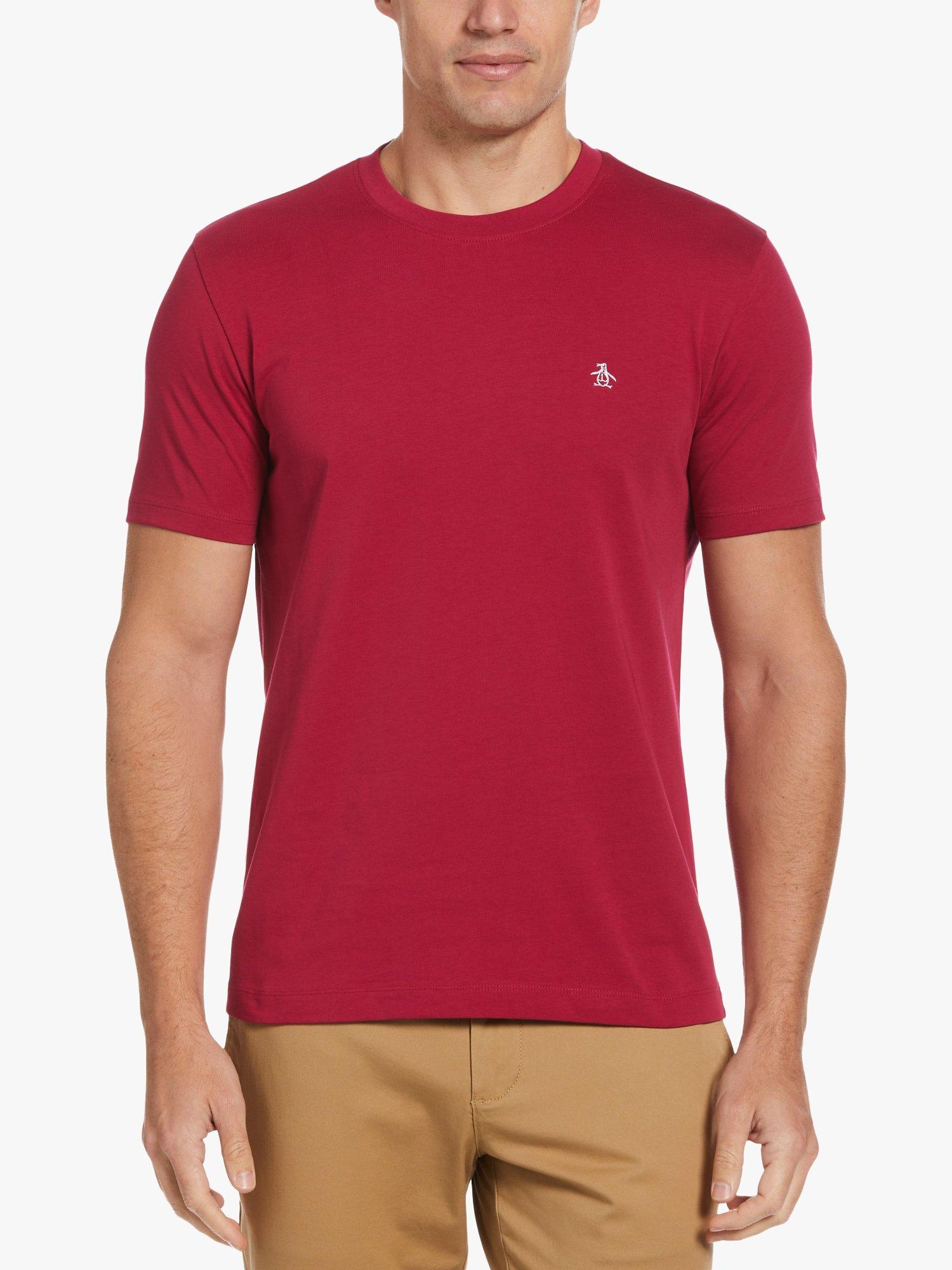Product image 1 of 3, which shows Original Penguin Pin Point Embroidery T-Shirt, 616 Sangria, S
