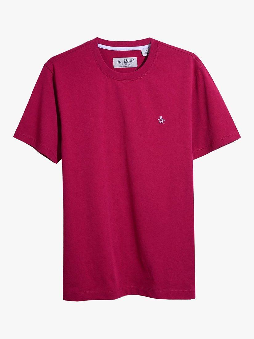 Product image 3 of 3, which shows Original Penguin Pin Point Embroidery T-Shirt, 616 Sangria, S