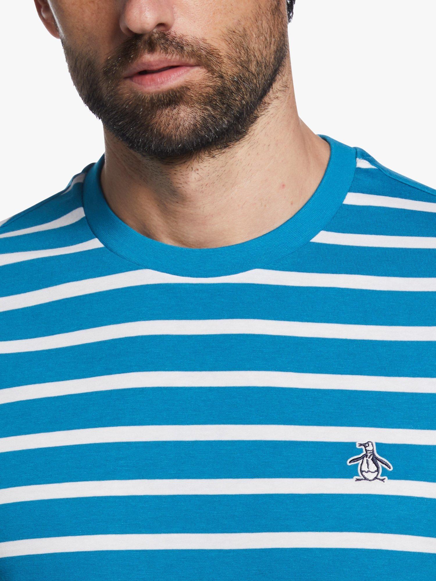 Product image 3 of 3, which shows Original Penguin Breton Stripe T-Shirt, 993 Mosaic Blue, S