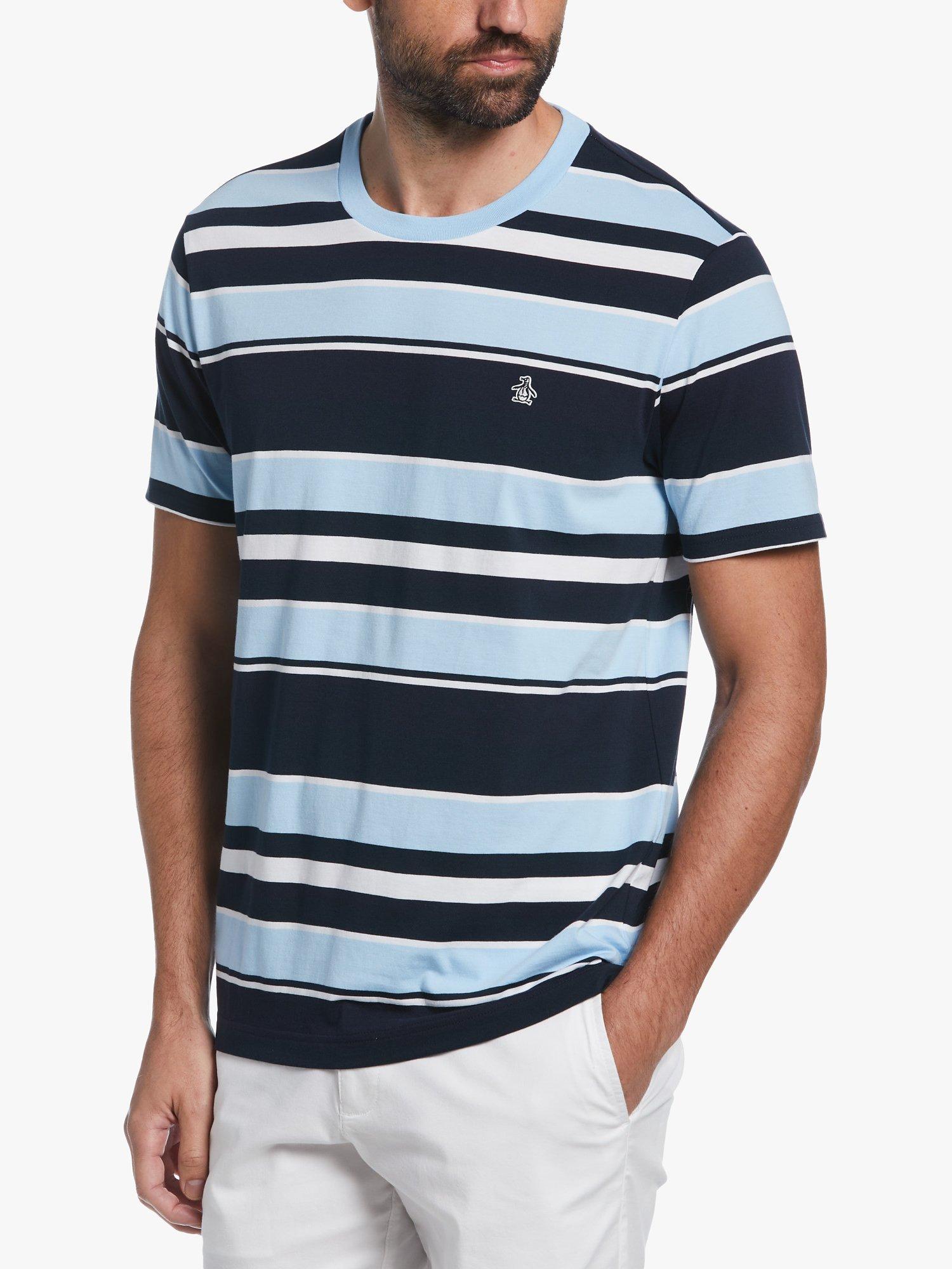 Original Penguin Fashion Stripe T-Shirt, 496 Cerulean, S