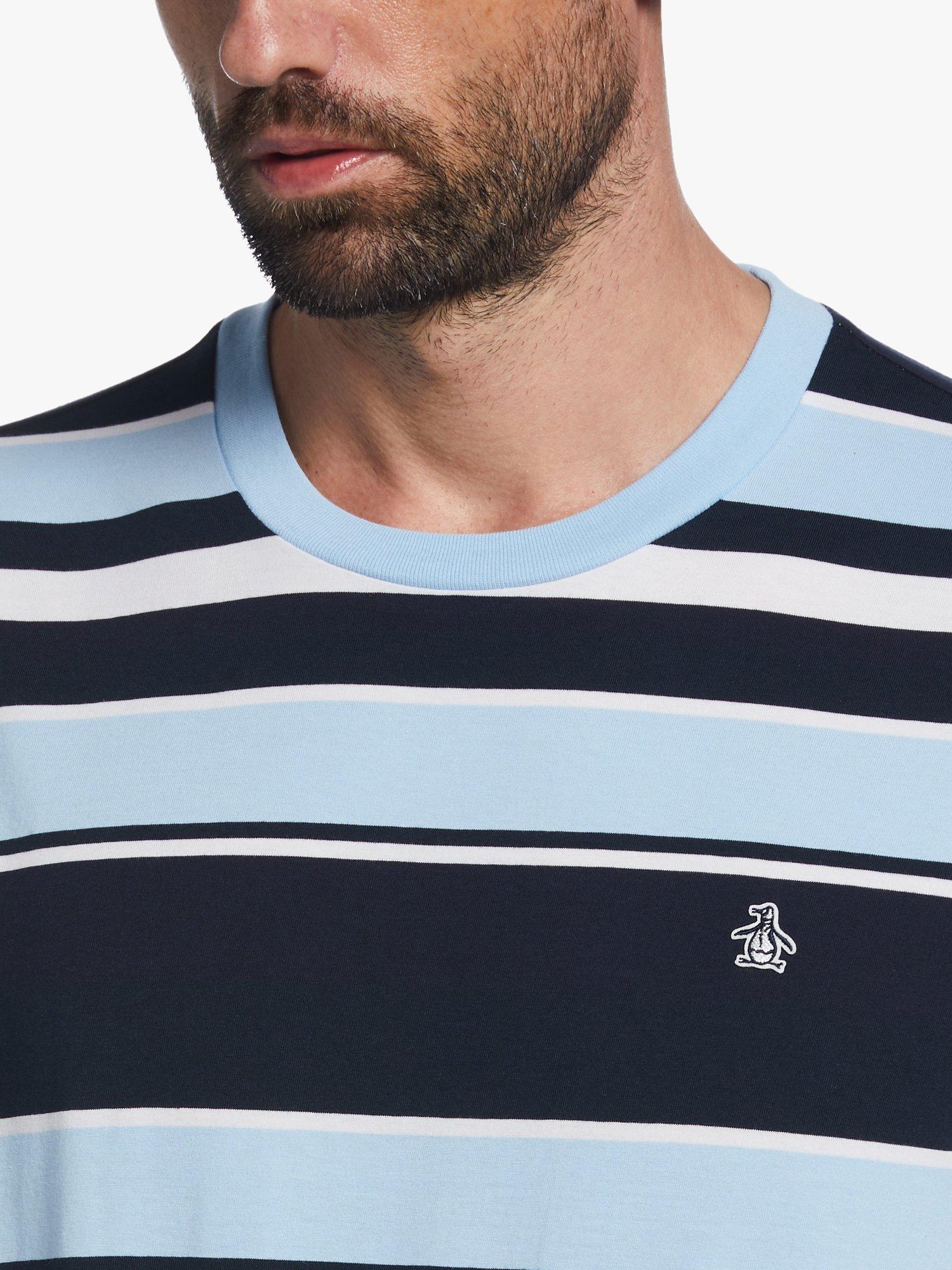 Original Penguin Fashion Stripe T-Shirt, 496 Cerulean, S